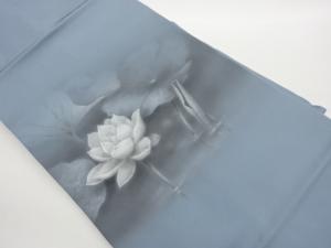 作家物　塩瀬蓮模様名古屋帯